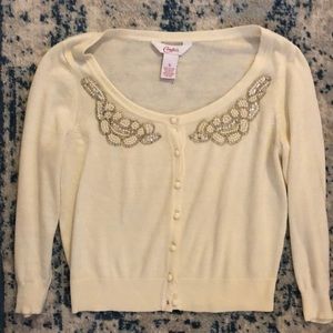 Candies Cream Sweater with pearls
